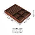 Brown PU leather jewelry tray with soft velvet slots for rings and small earrings - Ring Slot Tray B (Coffee Velvet)