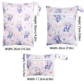 Waterproof baby diaper bag size chart showing large, medium, and small storage options - BF113 Fresh Plant