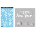 Size chart for Happy New Year snowflake window stickers showing 30x20cm layout and details - BQ556 Happy New Year