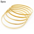 Set mit 5 minimalistischen, vergoldeten, polierten Edelstahl-Armreifen zum Stapeln - Innendurchmesser 55mm / 3mm Gold (5 Ringe)