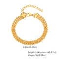 Dettagli del bracciale triplo strato dorato con lunghezza 16+5cm e perle da 0,24cm - Stile a Tre Strati di Perline Dorate (BR-2402G)