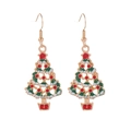 Festive Christmas tree earrings in green and red enamel with golden alloy finish - 13. Golden Christmas Tree