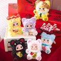 Plush cat figures set in assorted colors with lucky gold pouches for 2025 gift - MR1052 Lucky Cat Series / Random One