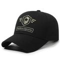 Berretto da baseball in cotone nero con scudo a stella ricamato e logo Fashion Sports - Regolabile / Nero