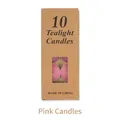 Ten-piece set of pink tea light candles in rectangular kraft paper packaging - Pink Tealight Candles - 10pcs