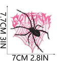 Embroidered spider and pink web patch with size dimensions 3x2.8 inches - No.7 Pink Spider Web