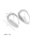 Macro detail of glossy irregular silver teardrop earrings with precise dimensions - Silver Large Teardrop Earrings