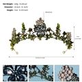 Especificaciones detalladas de corona nupcial vintage con cristales verdes y perlas - TS-J3192 (Oro Antiguo + Cristal Verde) / Oro Antiguo