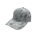 Classic grey camouflage baseball cap with a six-panel structure and curved brim design - One Size / Gray