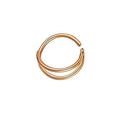 Rose gold moon nose ring featuring a minimalist double layer hoop design in stainless steel - 3D Moon / Rose Gold