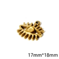 Golden stainless steel evil eye pendant with radial eyelashes for DIY jewelry, 17x18mm - 17*18mm Eyelash Eye
