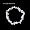 Handmade bracelet featuring natural white howlite irregular polished stone chips - Howlite