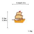 Sailing boat embroidery patch in orange and cream white, 5.6x5.2cm DIY craft sticker - GZ-2519