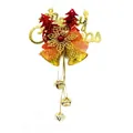 Campane di Natale dorate con alberi rossi e paillettes per decorazione da appendere - 15 Lettere Appese 4.5 Lingotto Campana / Oro