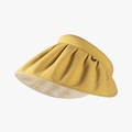 Bright yellow shell sun visor for women with UV protection and folding accordion brim - Yellow