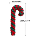 Red and green candy cane shape knotted cotton rope chew toy for dogs, 20x10cm size - Christmas Candy Cane Rope Toy