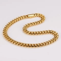 Collana a maglia cubana hip hop da uomo in acciaio inossidabile finitura oro - Collana d'Oro (12mm/60cm)