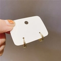 French vintage style water drop earrings in polished gold finish for women - Gold Streamlined Teardrop Style (E004)