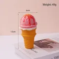 Modello realistico di cono gelato alla fragola, decorazione artificiale alta 12 cm - Rosa