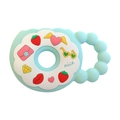 Funny silicone baby pacifier in mint green with cute strawberry and heart patterns - Cup Teether / Green