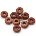 Polished reddish-brown goldstone rondelle beads with sparkling metallic glitter - Goldstone (Synthetic) / 5x10mm