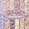 6x6 inch lilac floral scrapbooking paper pack with 24 sheets of 160gsm cardstock - R2324a 24 Sheets