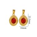 Goldener Hammerschlag-Anhänger mit rotem Türkis-Edelstein, 23,5 mm Gesamthöhe Abmessung - Roter Howlith