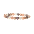 8mm natural clear crystal round bead elastic bracelet with multi-color transparent design - Jade Color