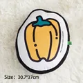Plush pumpkin vegetable pet toy for dogs and cats with soft black fleece back, size 30.7x37cm - Vegetable Pillow / Pumpkin