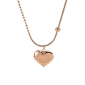 Roségoldene Herz-Halskette mit Perlen- und Schlangenkette und ETERNA LOVE Gravur - Roségold