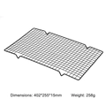 Non-stick black rectangle mesh cake cooling rack 40x25cm for baking cookies - 40*25*2cm Small Grid