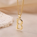 Golden textured letter B pendant necklace with elegant ribbed finish and delicate metal chain - Gold Letter B (Pendant Only)