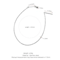 Detailed size chart of a 18.5cm silver stainless steel chain with 0.8g weight - Adjustable Bracelet / Silver