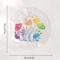 Detail of 12cm rainbow suncatcher window decal featuring colorful mushroom design - RPS078: Mushroom Plant Rainbow