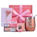 Coffret cadeau Fabulous avec gobelet or rose, bougies roses, bombe de bain et carte - Coffret Cadeau de Bain Rose 1