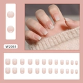 Short square ombre nude pink press on nails 24pcs set with elegant gradient effect - W2061 Peach Gradient (Glue Style)