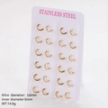 Pendientes de aro de acero inoxidable bañados en oro de 18K con hilo de 1,6 mm - 6mm / Dorado