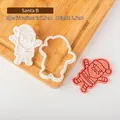 Set tagliabiscotti Babbo Natale con timbro, stampo da forno in plastica 6x7,5cm - Babbo Natale B / 6x7.5cm