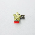 Macro de pendiente de estrella en circonita amarilla de 6mm con base de acero gris - 6mm / Verde Manzana (4#)