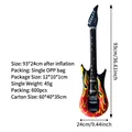 Inflatable guitar toy with red and yellow flame pattern measuring 93x24cm for party fun - Flame Guitar 95CM