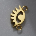 Gold semi-circle hollow eye connector for DIY necklaces and bracelet jewelry making - Evil Eye Style / 10×6mm