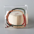 Transparent PVC jewelry zipper bag containing colorful wooden bead prayer necklaces - 30 Silk 15*15cm (100 Pcs)