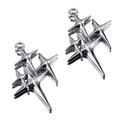 Ciondoli a stella multistrato argento stile punk Y2K per creazione gioielli fai da te - Stile 01 Esagramma (22x30mm) / Argento