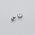Single pair of S925 sterling silver earring backs on a clean white background - 1 Pair S925 Silver Earring Backs / White Gold