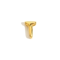 Puce d'oreille en T en acier inoxydable plaqué or 18K avec une finition brillante - Lettre T / Or