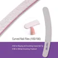 Curved 100/180 grit nail file with purple core for professional manicure shaping - Curve