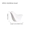 Figura decorativa de pájaro de cerámica blanca para el hogar de tamaño 11,5cm x 6,5cm - Pequeño / Blanco