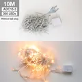 10M warm white LED string light with 300 bulbs, no end-to-end connector, transparent wire - 10M-300 LEDs-No Tail Plug / Firecracker Warm White (Transparent Wire)
