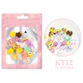 Set di 20 charm per unghie in resina cartoon in una borsa rosa opaca, colori casuali - Ornamento a Cartone Animato 12 Animale Traslucido (20 Pezzi)