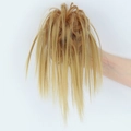 Messy bun hair piece with long wisps in light blonde synthetic hair for women - Ash Blonde Highlights